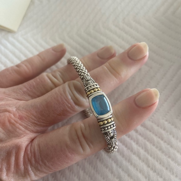 LAGOS blue topaz sterling and 18kt gold bracelet - Picture 6 of 12